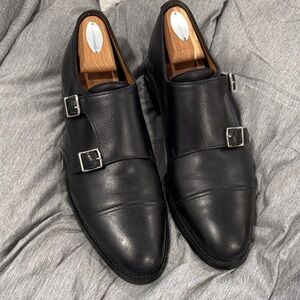 Men's John Lobb Black Double Monk Strap Shoes - 9.5E UK/10.5US